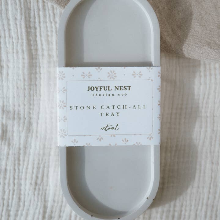 Joyful Nest Design Co. - Wholesale Decorative Tray - Decorative Tray | Oval Concrete Tray | Soap Bottle Tray 14