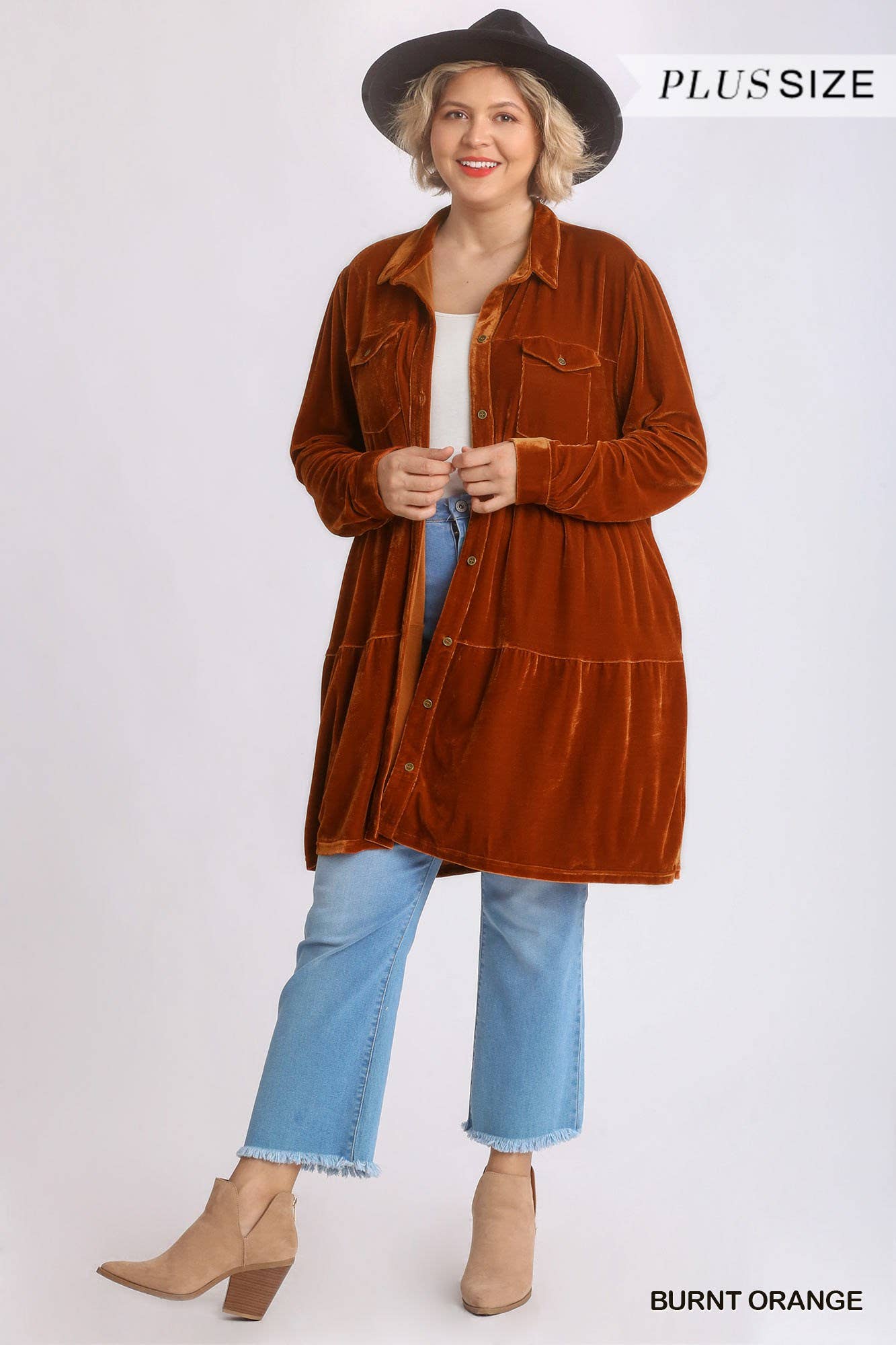 Plush Looks - Wholesale Dress - Women's - Velvet Button Down Dress4