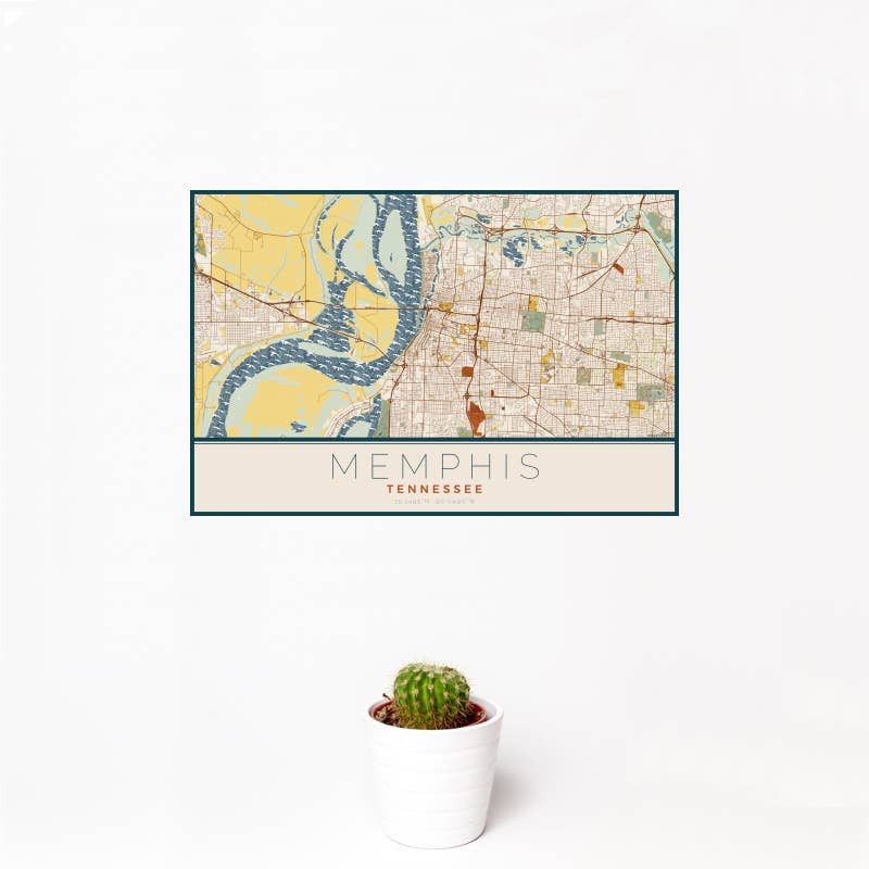 JACE.design - Wholesale Art Print - Memphis TN Map Print Woodblock1