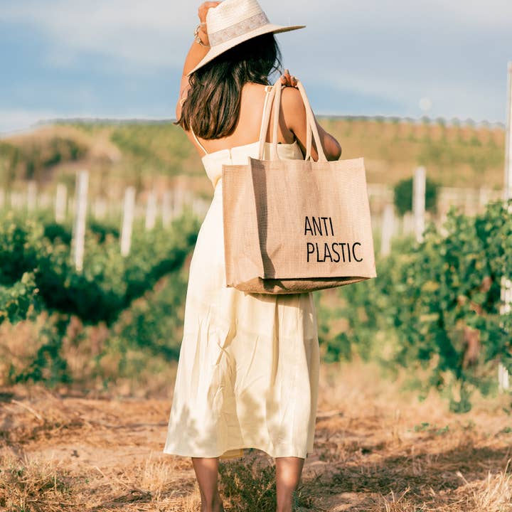 ShoreBags - Vendita all'ingrosso Borsa tote - Unisex - Borsa in iuta per il mercato in plastica