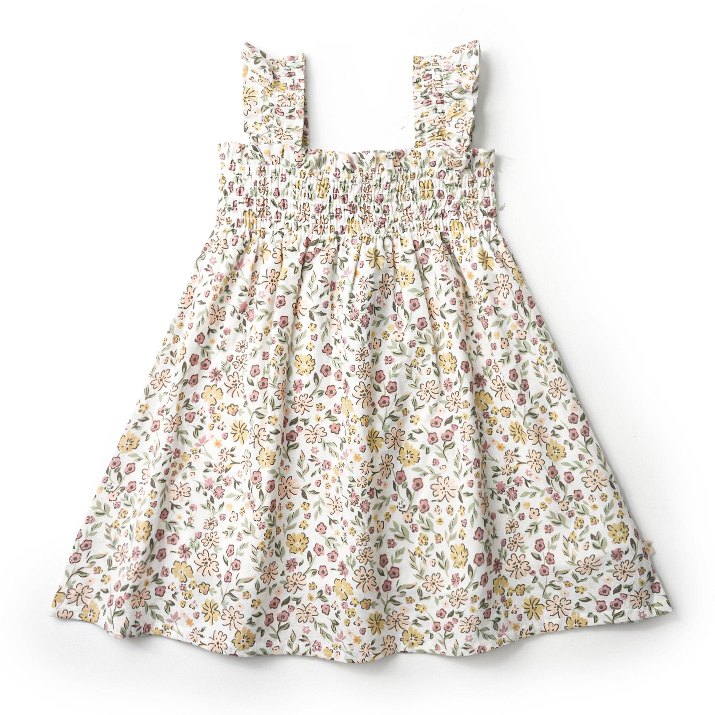 Makemake Organics - Wholesale Dress - Kids - Organic Smocked Sundress - Wild Meadow1