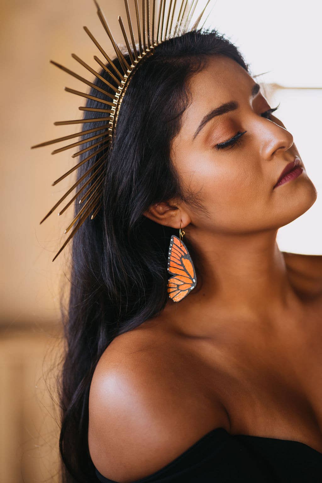 Le Chic Miami - Venta al por mayor Pendientes colgantes - Pendientes de ala de mariposa monarca6