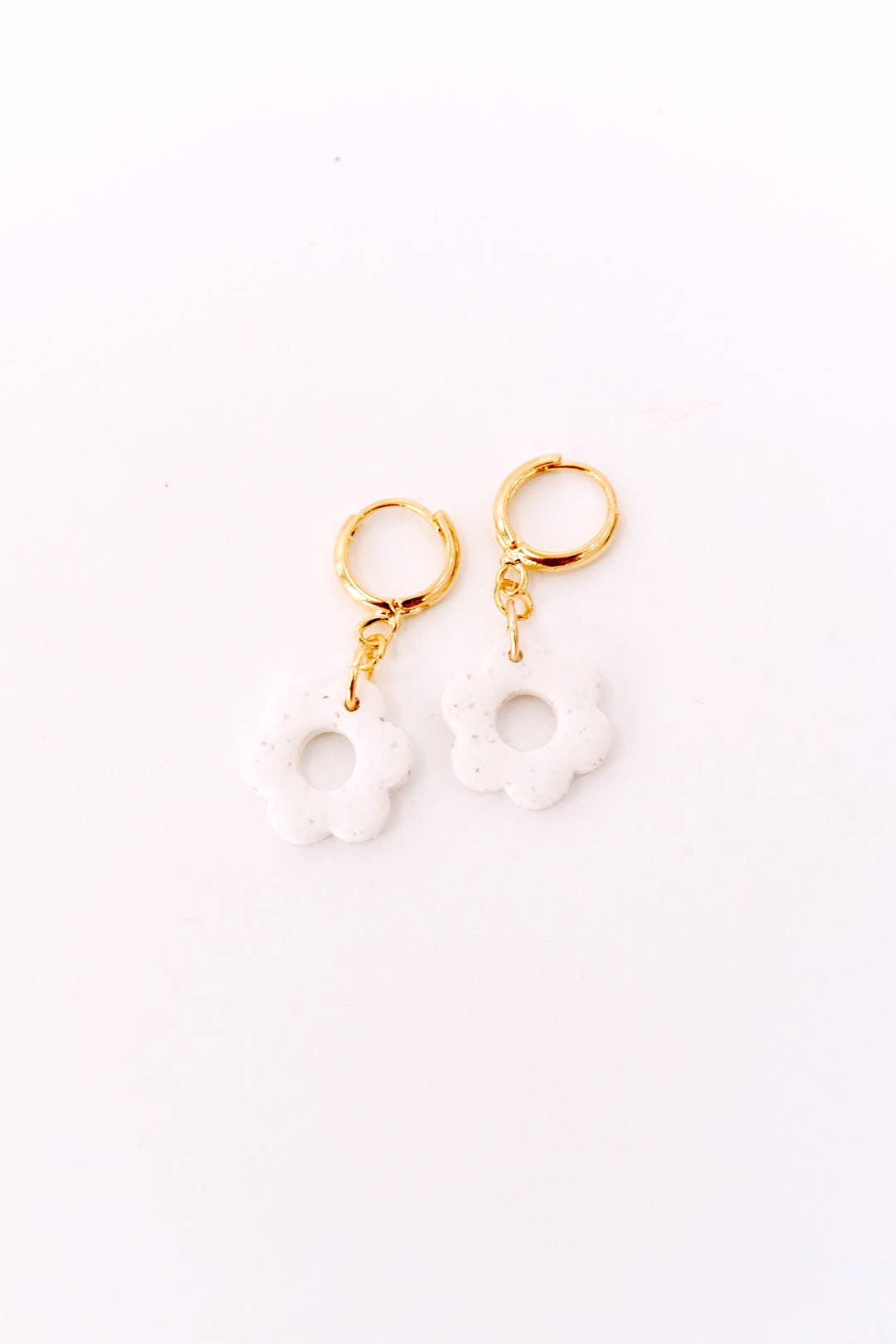 Golden Hour Designs - Wholesale Huggie Earrings - Handmade Clay Daisy Huggie Earrings0