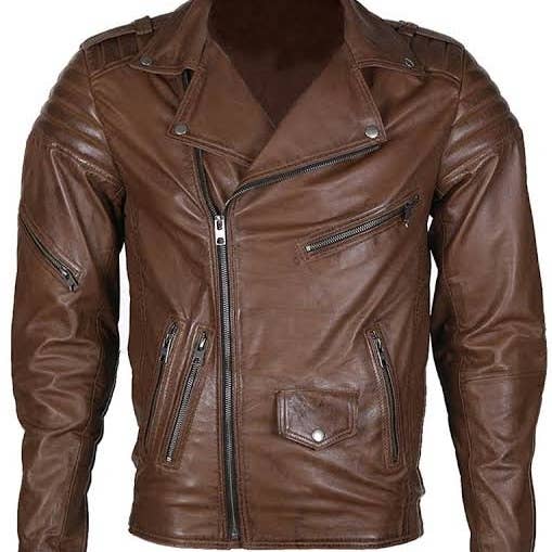 Men's Rugged Brown Biker Leather Jacket for wholesale by TA Impex