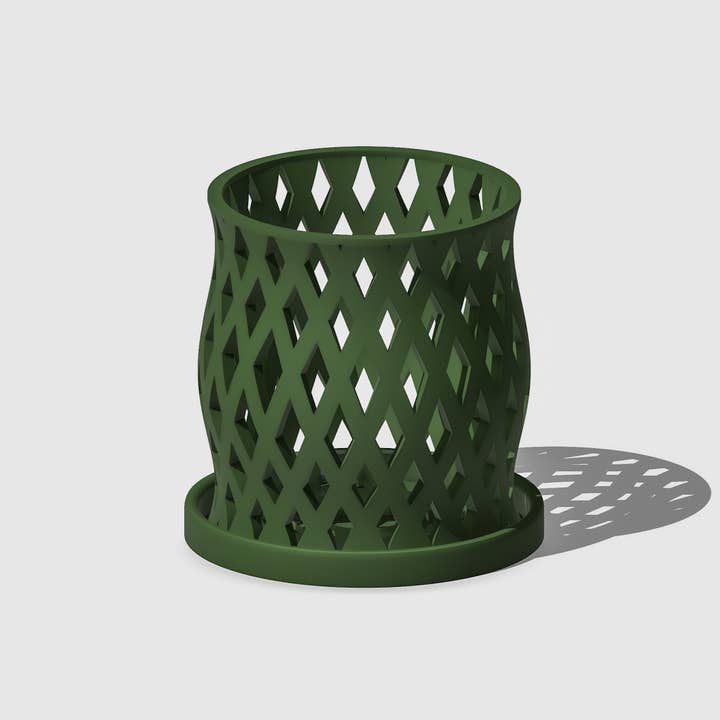 Rosebud Homegoods - Wholesale Plant Pot - Unique Orchid Pot with Drainage & Saucer, 3D Print, "CAPRI"