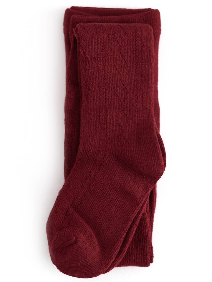 Little Stocking Co. - Wholesale Tights - Kids - Fancy Knit Tights - Crimson0
