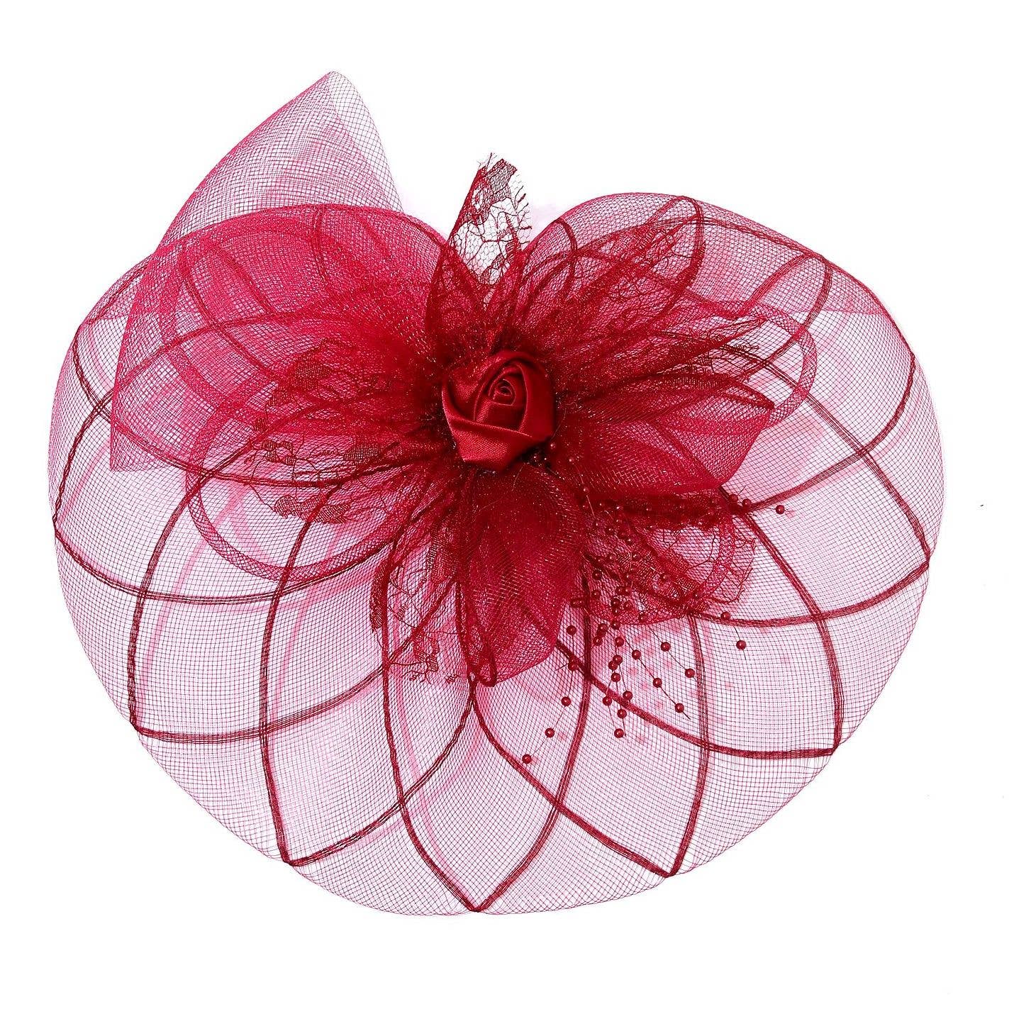 Diacly - Wholesale Fascinator Hat - Women's - Bold Mesh Flowers Top Flappy Fascinator2
