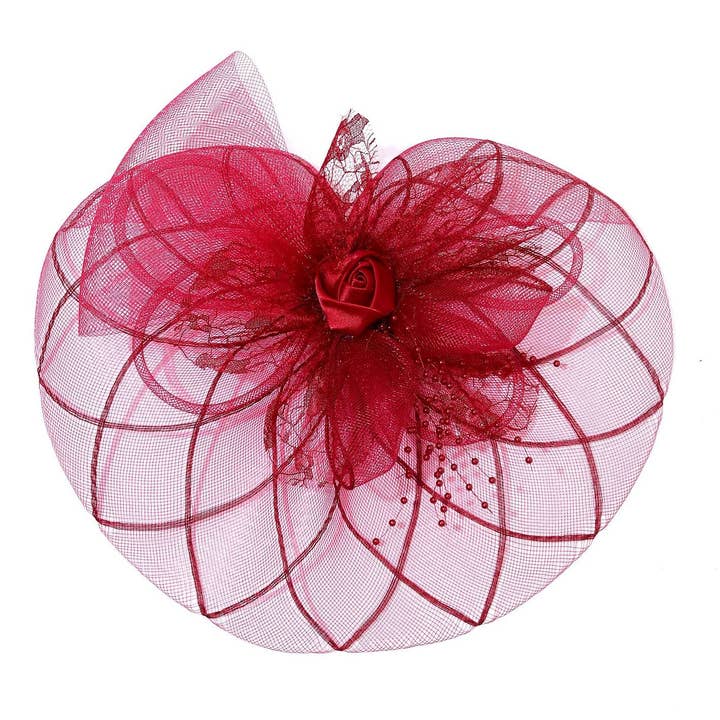Diacly - Wholesale Fascinator Hat - Women's - Bold Mesh Flowers Top Flappy Fascinator2