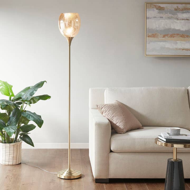 Frosted Glass Bronze Floor Lamp for wholesale by Olliix
