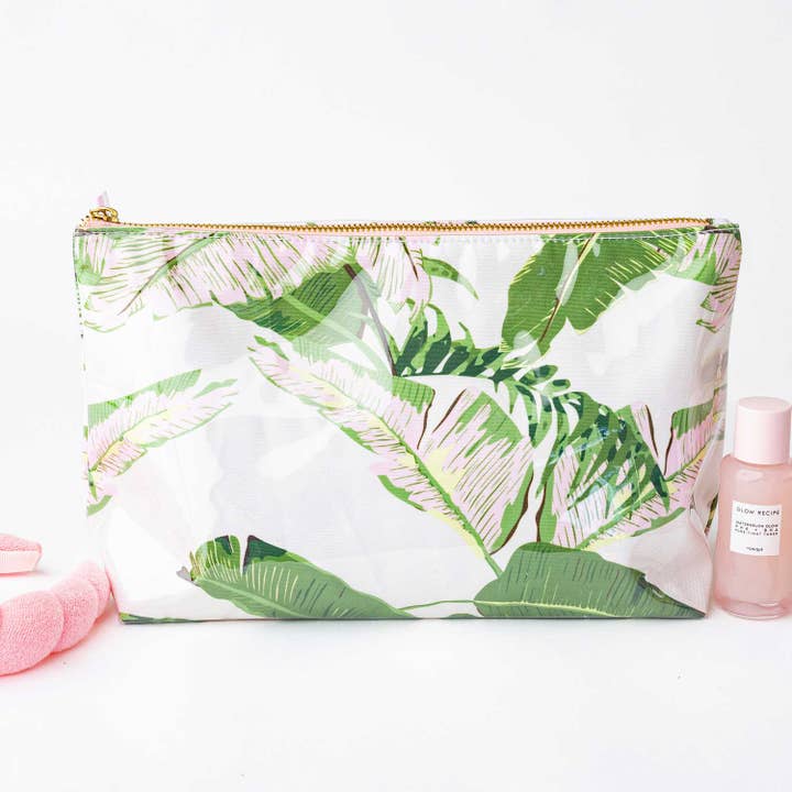 Natural Botanical Clear Coated Travel Cosmetic Case for wholesale by 8 Oak Lane
