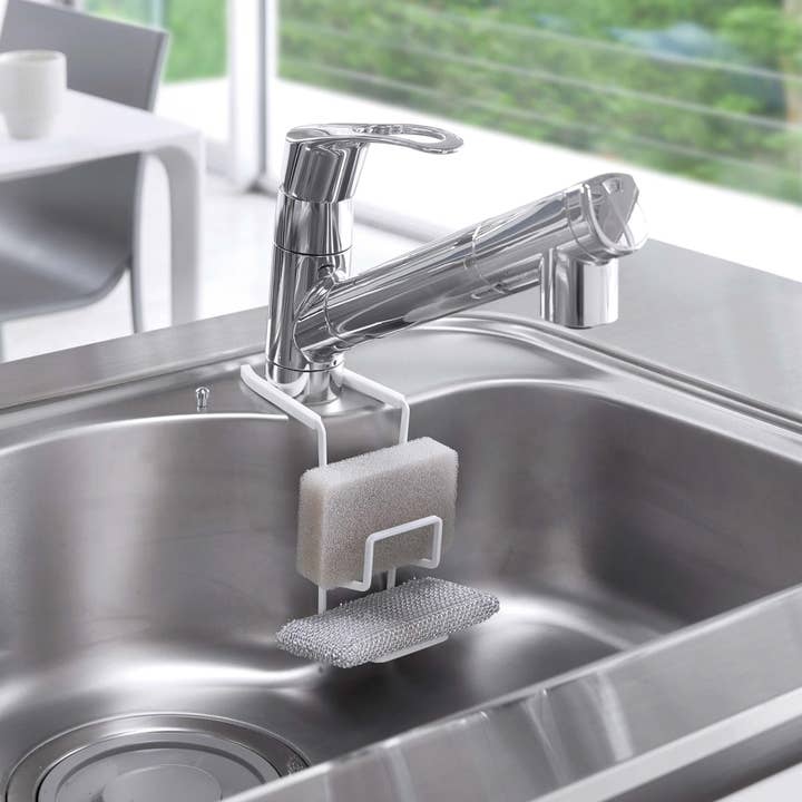 Yamazaki Home - Wholesale Sponge Holder - Tower Faucet-Hanging Sponge Holder - Steel - Double
