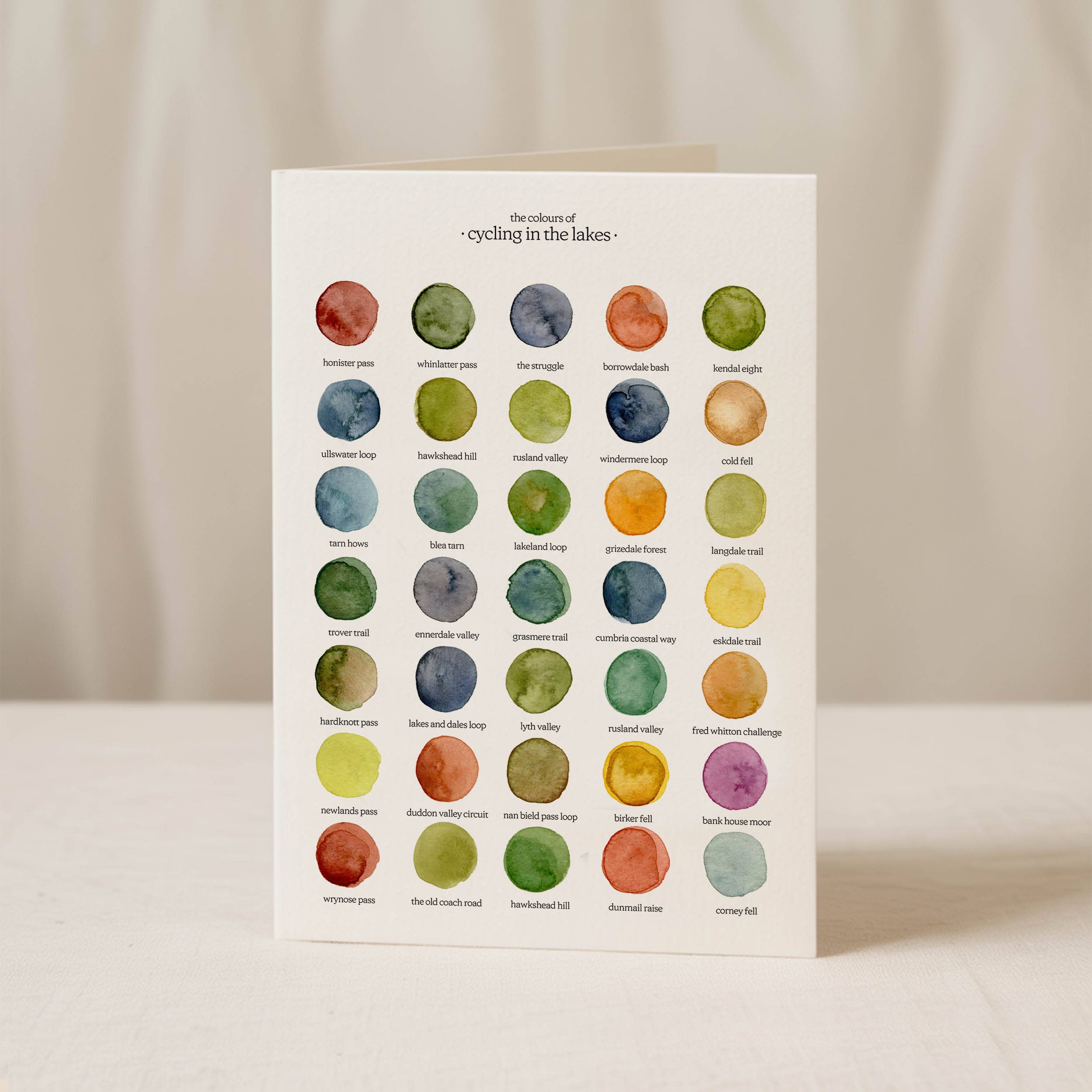 By Tilly - Vendita all'ingrosso Biglietti di auguri generici - I colori del ciclismo nei laghi Biglietto di auguri