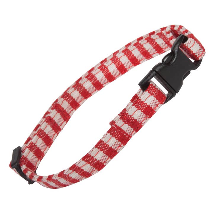 Cat Collar in Red Gingham for wholesale by Creature Clothes