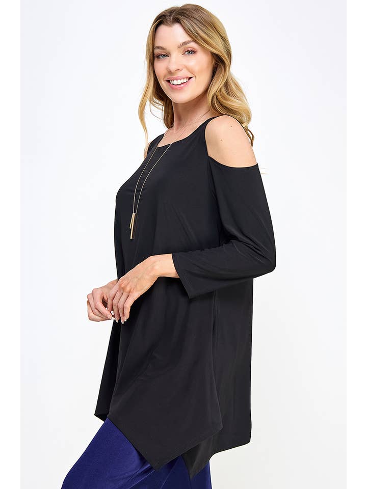 Jostar - Vente Tunique – femme - haut à épaules dénudées effet morsure de requin-3093HT-QRS14