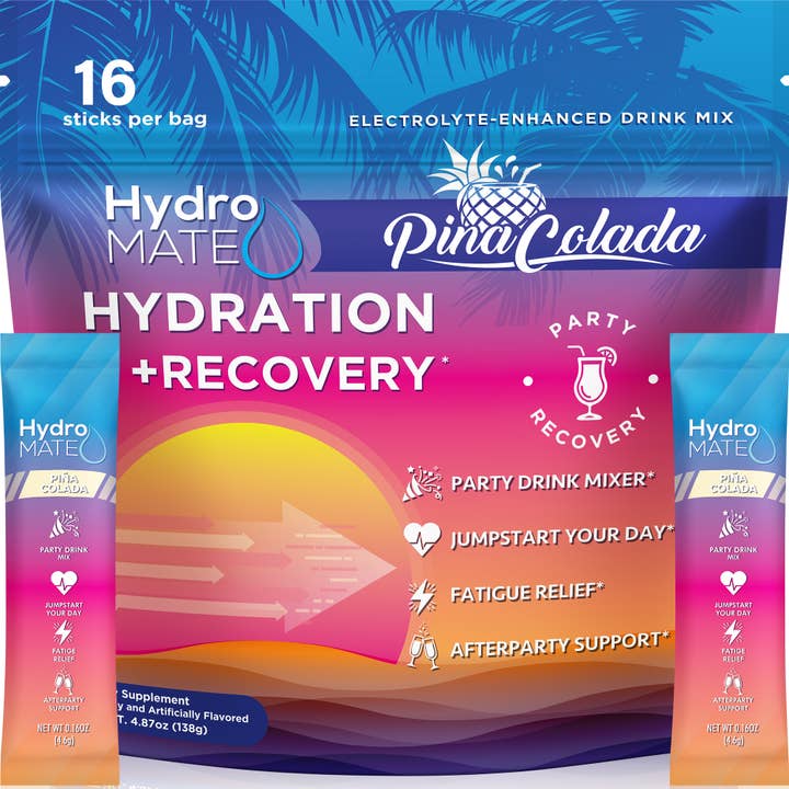 HydroMate - Wholesale Powdered Health Drink - HydroMATE Electrolyte Powder Pina Colada (16 Sticks)