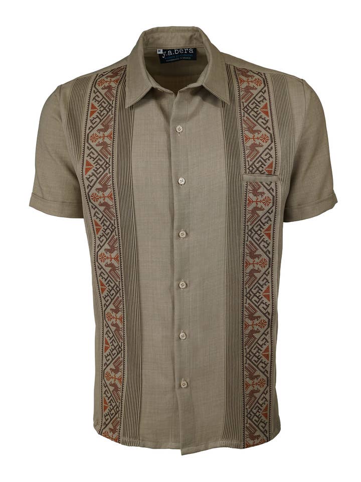 Yucateco Sunstone Bird Guayabera for wholesale by Y.A.Bera Clothing Modern Guayaberas