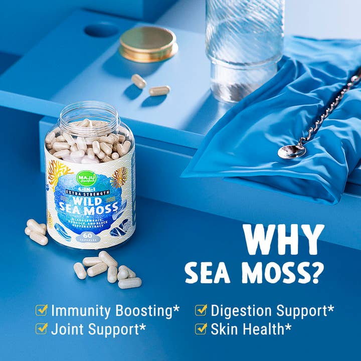 Maju Superfoods - Wholesale Oral Supplement/Vitamin - MAJU Wild Sea Moss Capsules (60ct)