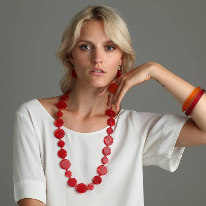 'Luna' Long Resin Necklace for wholesale by Polka Luka