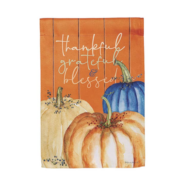 Evergreen Enterprises - Wholesale Flag - Thankful, Grateful, and Blessed Suede Garden Flags2