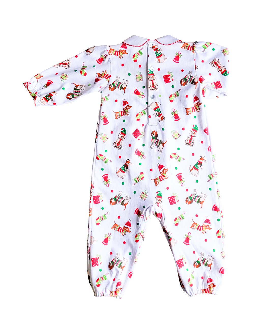 Marco and Lizzy - Wholesale Jumpsuit - Baby - Christmas Dogs Print girls Long romper Pima cotton3