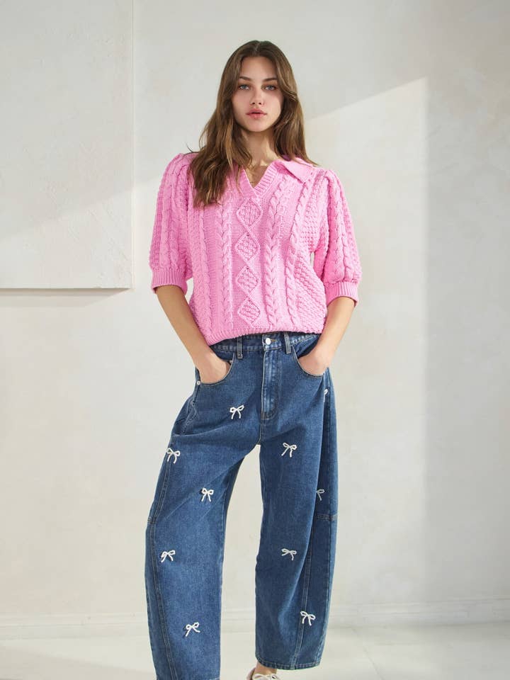 Gewassen denim mom jeans voor wholesale door Oddi