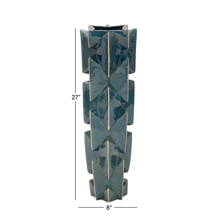 UMA Home Decor - Wholesale Vase - Modern Teal Ceramic Vase