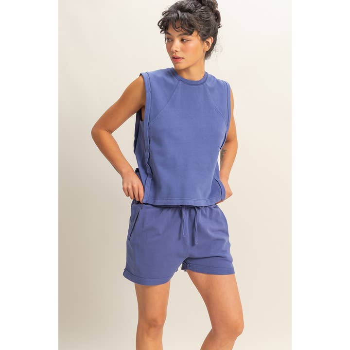 HYFVE - Wholesale Shirt - Women's - DZ25C561-Round Neck Sleeveless Boxy Top