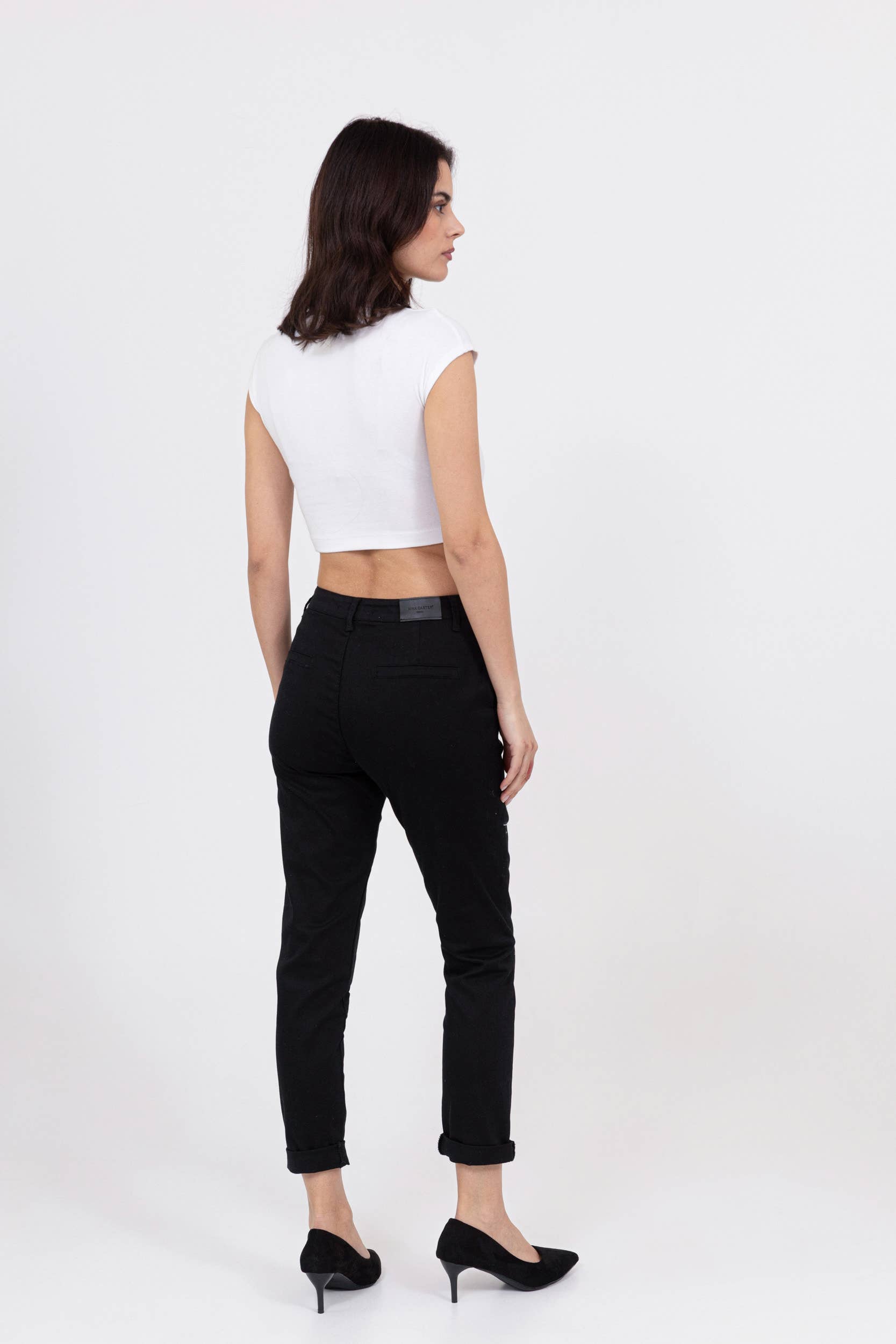 Nina Carter - Vente Pantalon – femme - Pantalon chino stretch taille haute confort Nina Carter J2502