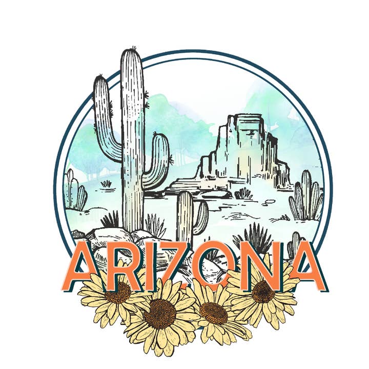 Arizona Landscape Clear, adesivo, 3x3 polegadas por atacado de Savannah and James Co