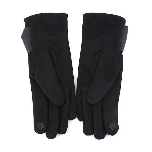 Pretty Persuasions - Wholesale Gloves - Women's - A24007 Faux Leather Trim Suede LikeGloves
