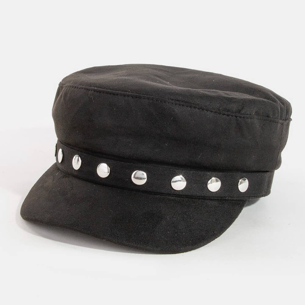 Collections by Fame Accessories – Großhandel Newsboy Hat/Ballonmütze – Damen – Scheibenbesetzte Baskenmütze aus Wildleder5