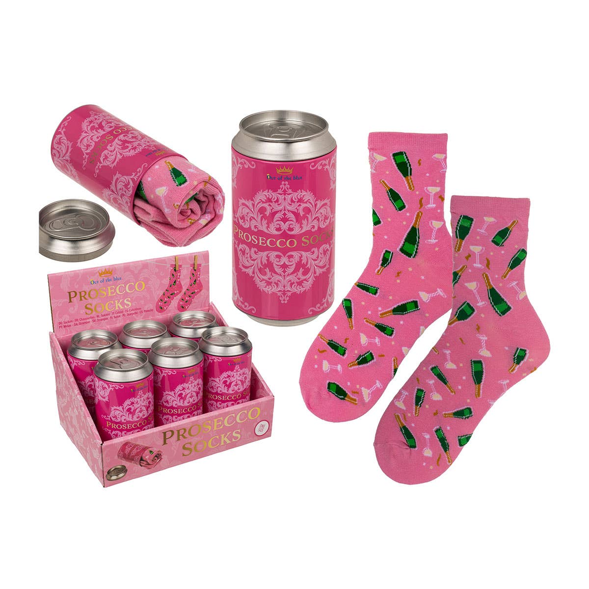 Accentra - Wholesale Socks - Women's - Socks in Prosecco design in metal tin1