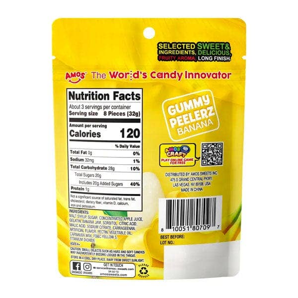 Showcase - Wholesale Gummy - Amos 4D Peelerz Peelable Fruit Gummy Candy (6oz) Multiple Flavors