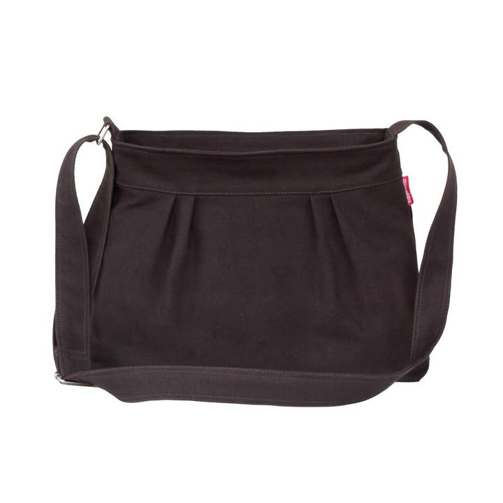 Borsa a tracolla piccola marrone in tela con tracolla in cotone Daily per la vendita all'ingrosso da parte di hippirhino