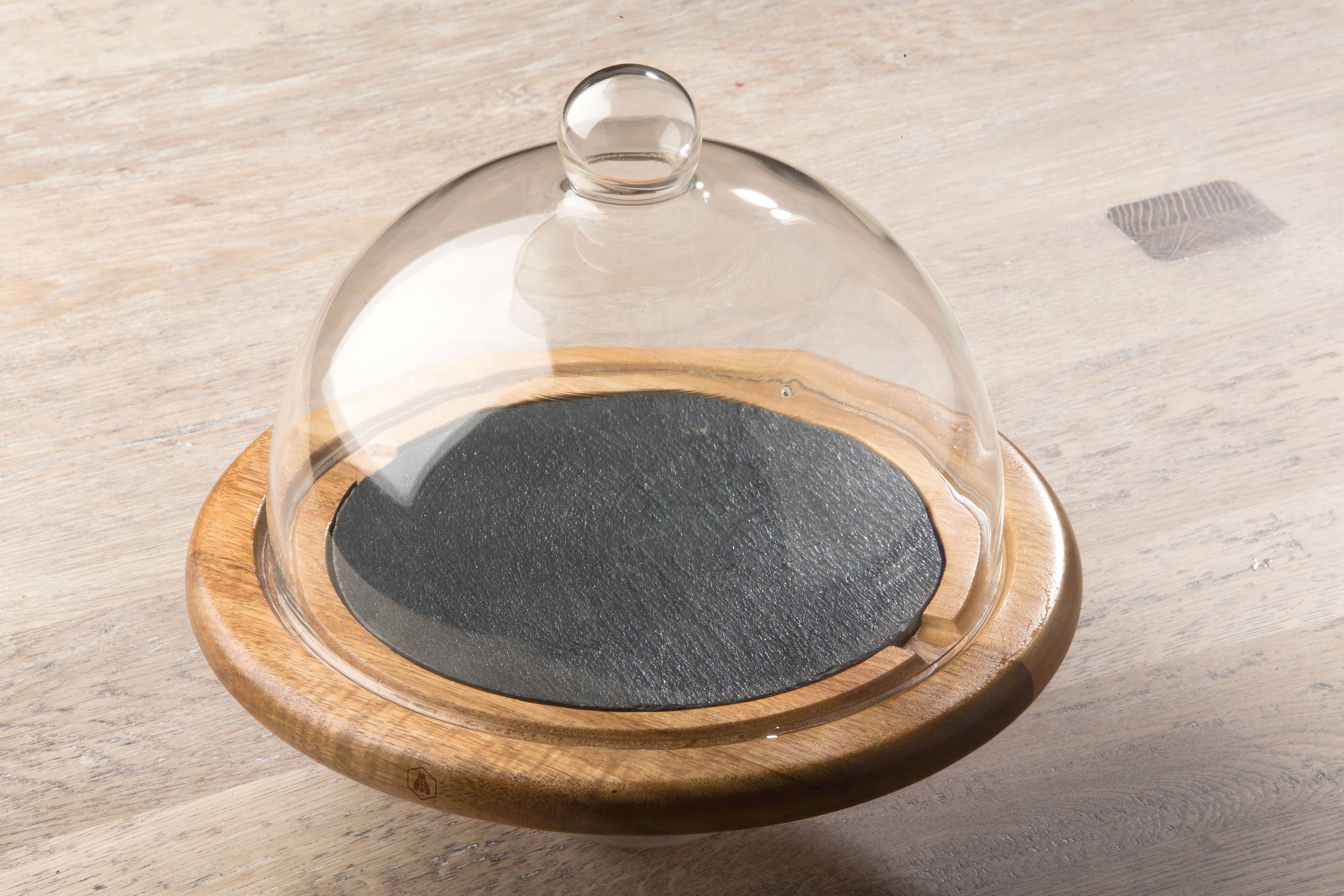 Laguiole - Wholesale Cheese Board - Laguiole Cheese Bell with Wood and Slate Tray1