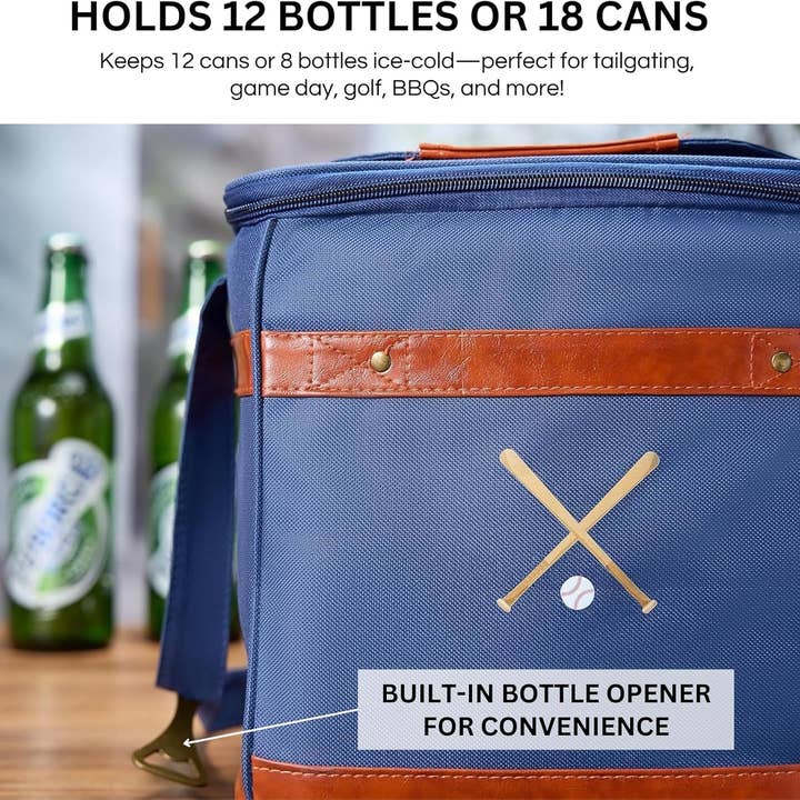 The Wine Savant / Khen Glassware - Wholesale Cooler/Cooler Bag - Premium Insulated Cooler, Baseball Soft-Sided Tote Bag