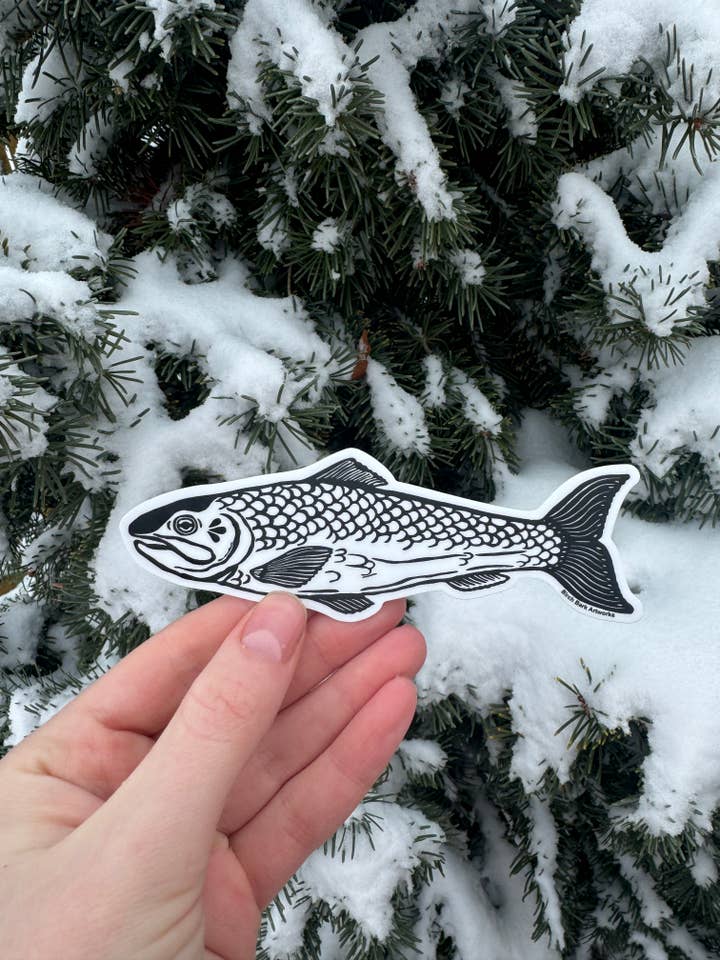 Fish Sticker for wholesale by Birch Bark Artworks