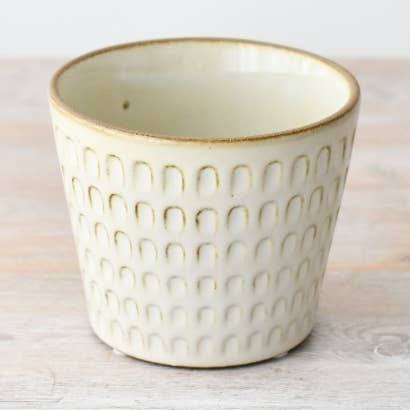 Crèmekleurige Bloemenpot, 11 cm voor wholesale door Gainsborough Giftware x Portland Living