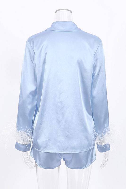 Queen Fashion – wholesale Pyjamasset - Dam – silkeslen topp och shorts nattkläder10