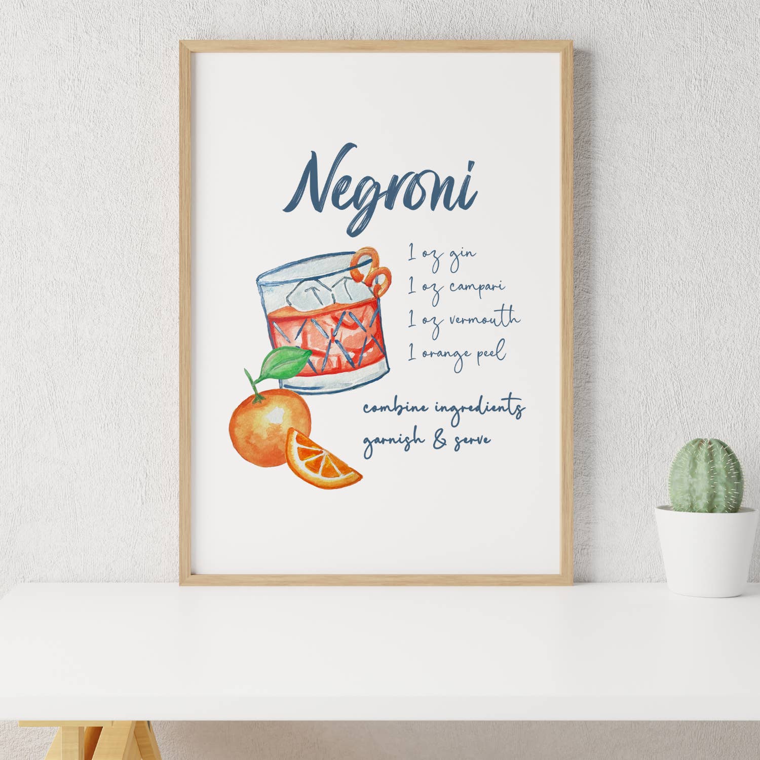 Moonlight Makers - Wholesale Art Print - Negroni Recipe - Watercolor Art Print