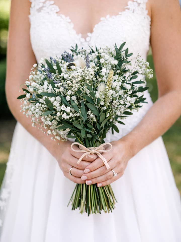 Bouquet de mariée Gypsophile lavande bleue / Bouquet de fleurs séchées / Cadeaux pour elle / Arrangement de fleurs séchées / Boutonnières pour la vente par DemiVi Style