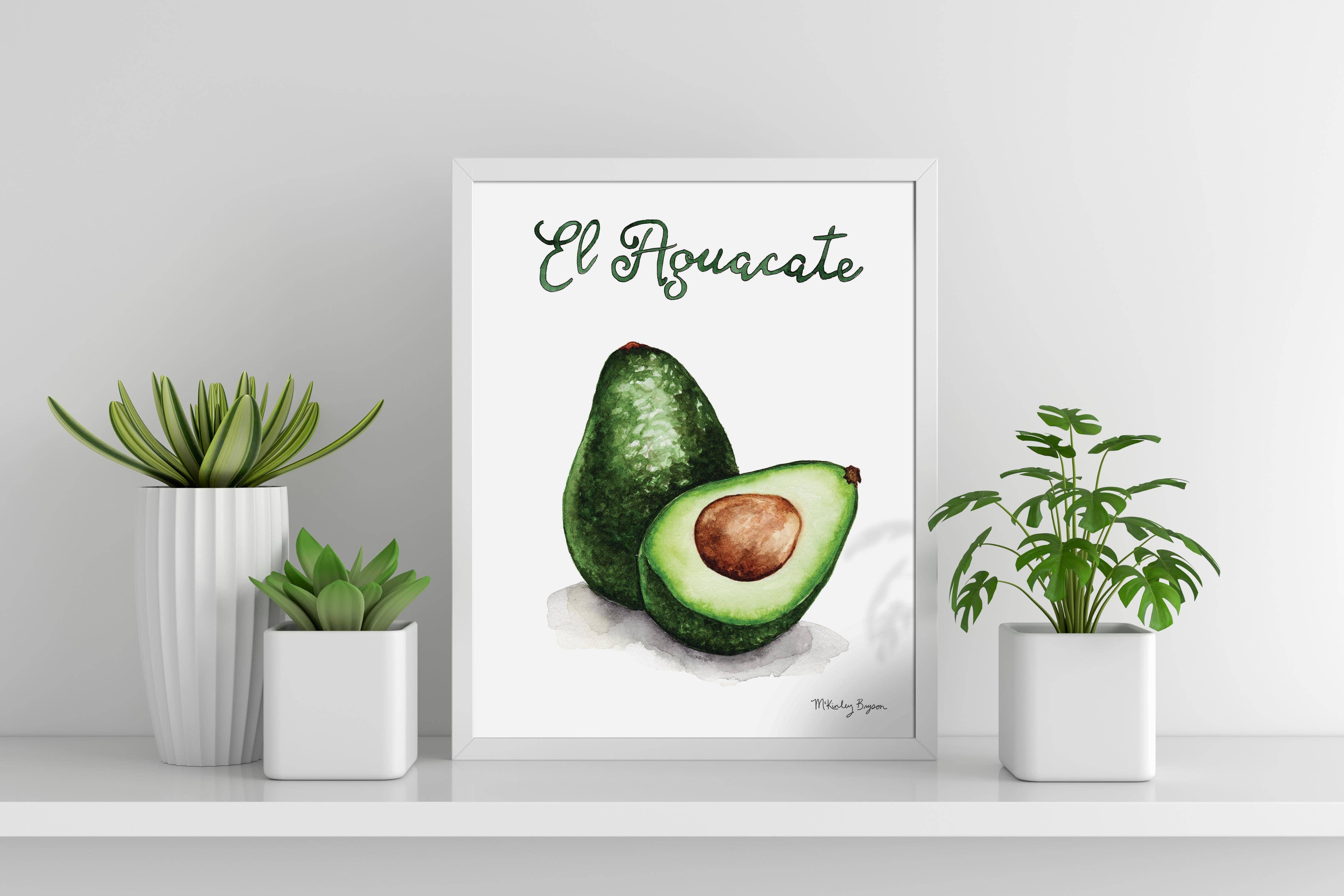 Lucky Bat Paper Co. - Wholesale Art Print - El Aguacate | Watercolor Print3