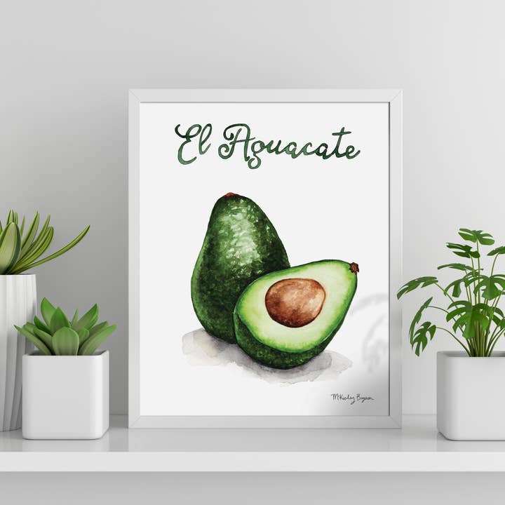 Lucky Bat Paper Co. - Wholesale Art Print - El Aguacate | Watercolor Print3