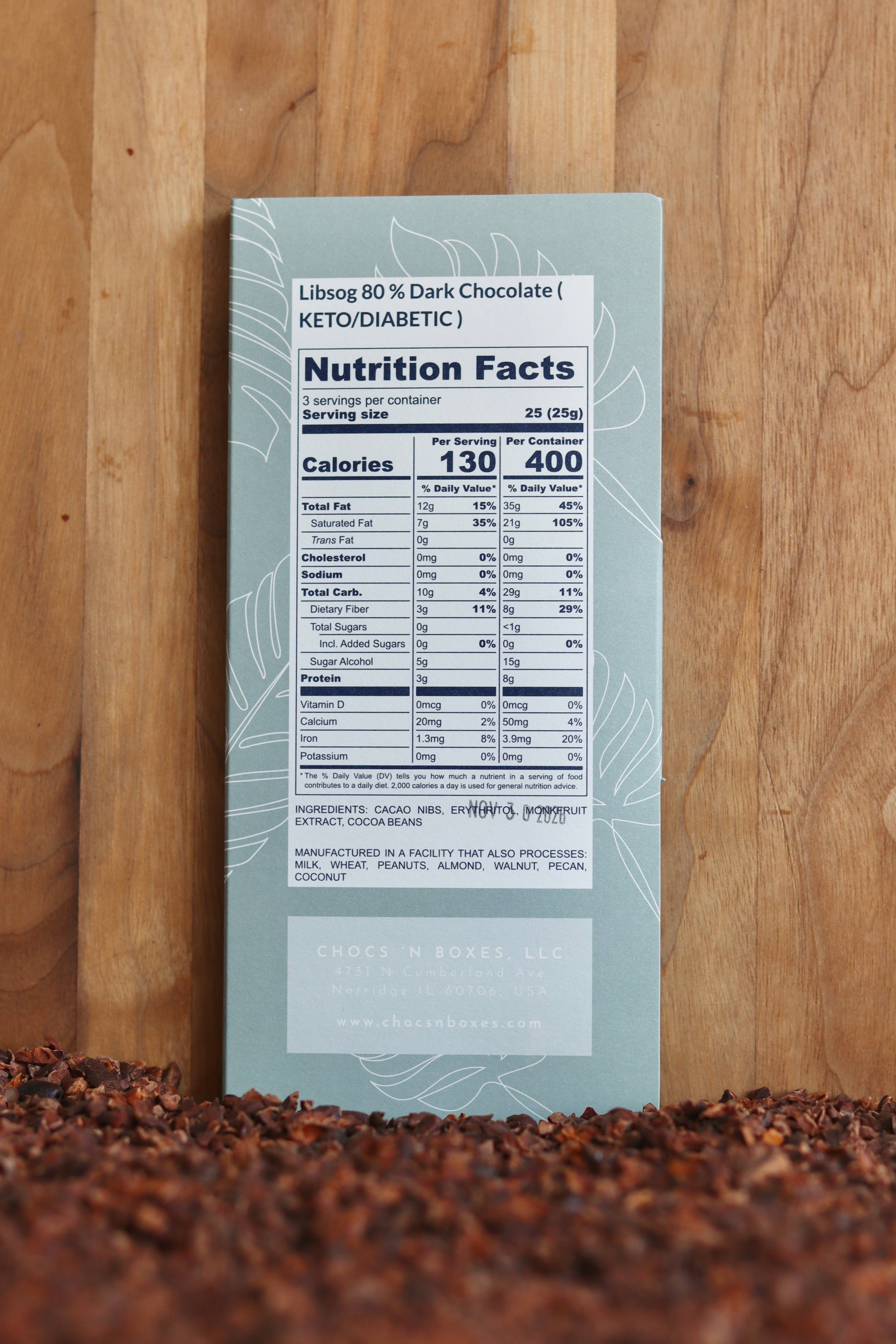 Chocs ‘N Boxes - Wholesale Chocolate Bar - 80% Dark Chocolate Bar with Coconut & Pili Nuts – Sugar Free2