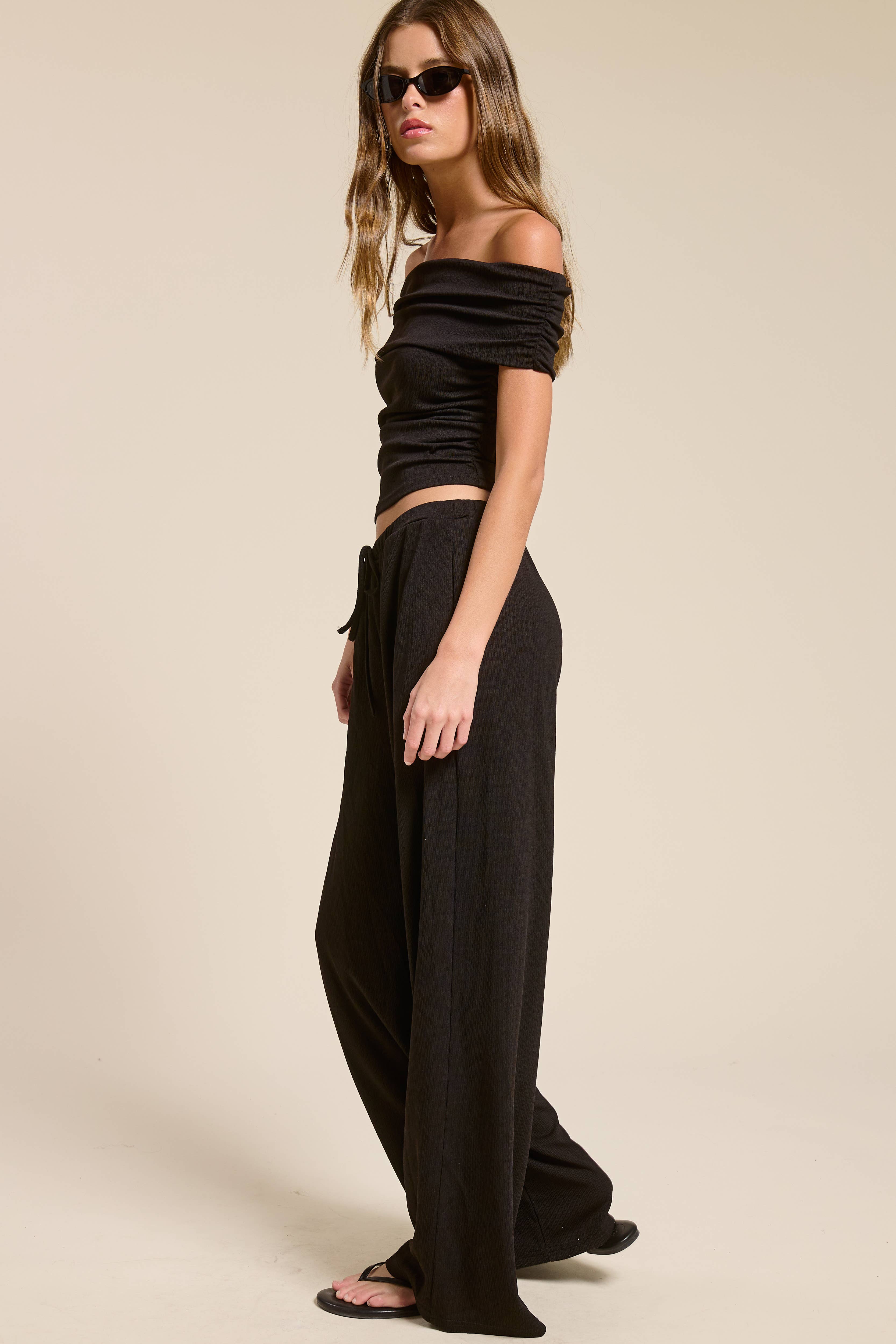 Mimosa - Wholesale Top & Pant Set (NOT Loungewear) - Women's - Off Shoulder Pants Set with Ruched Top8