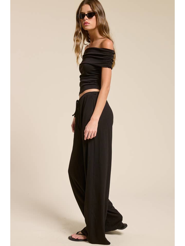 Mimosa - Wholesale Top & Pant Set (NOT Loungewear) - Women's - Off Shoulder Pants Set with Ruched Top8