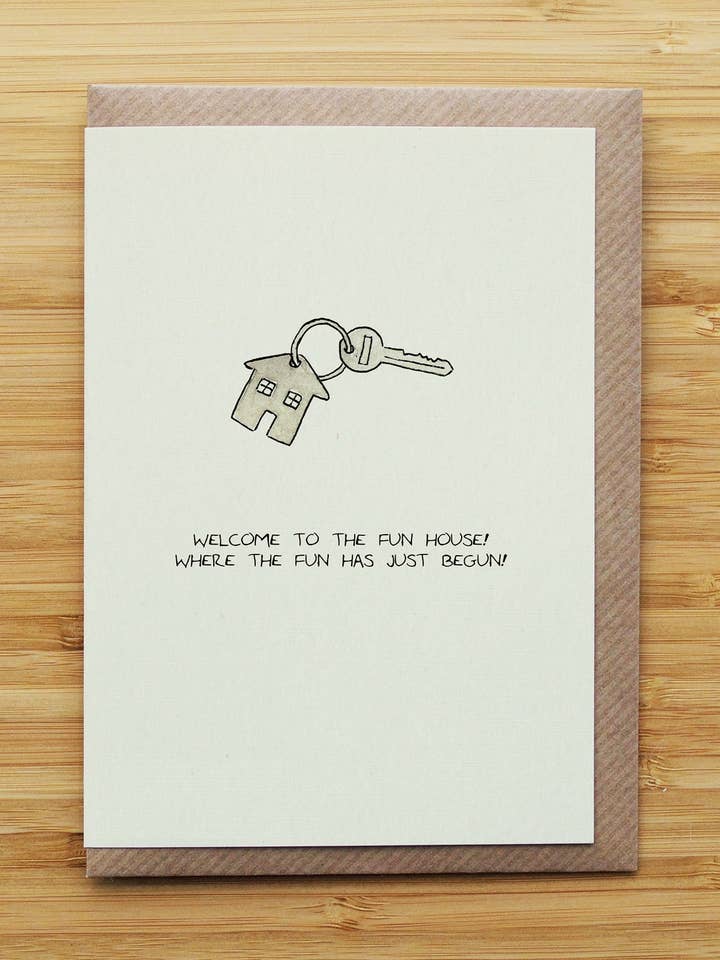 Neue Hausschlüssel Karte - Neues Haus - Recyclingkarte für den Großhandel von RossJDesigns