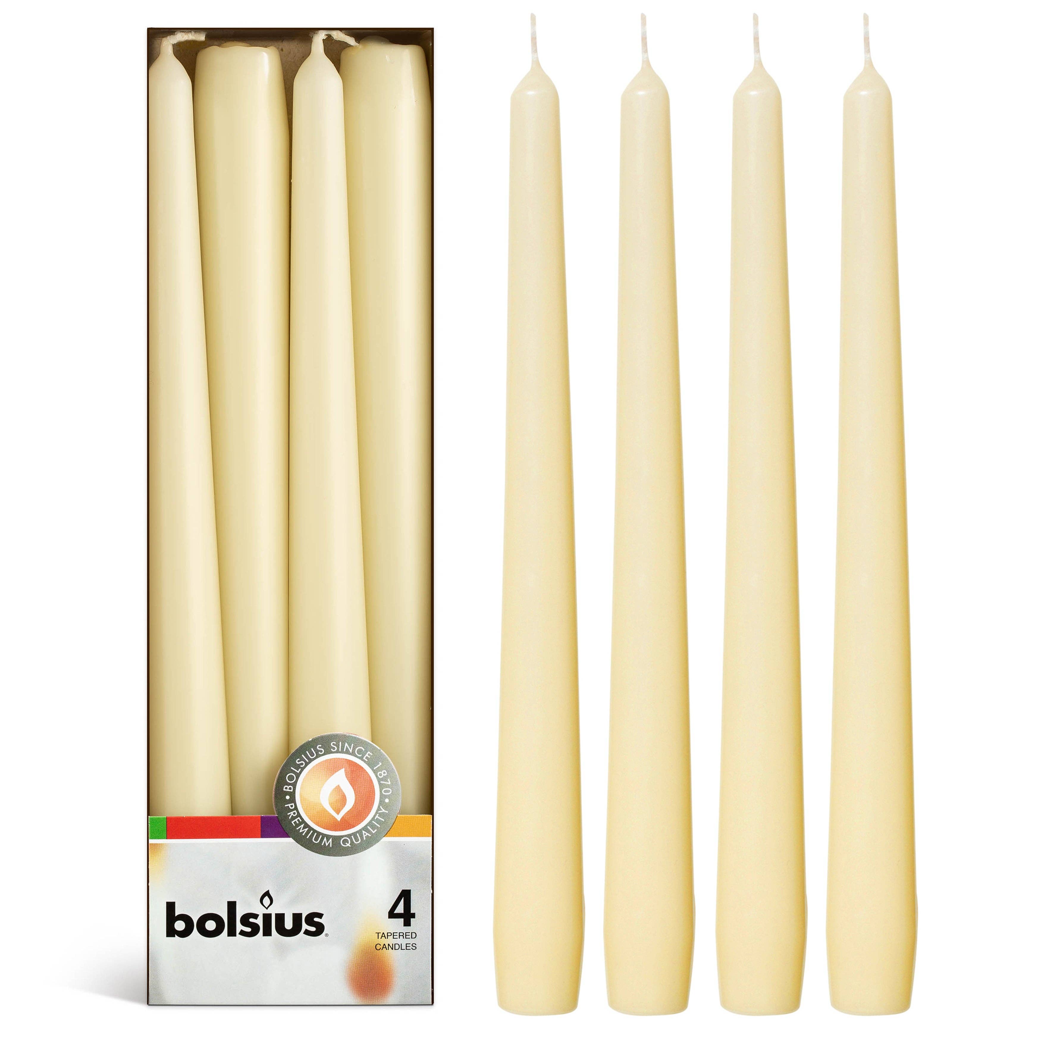BOLSIUS - Wholesale Taps toelopende kaars/kandelaar - BOLSIUS hoge kegelkaarsen van 25 cm, set van 4 – decoratief, gekleurd, geurloos18