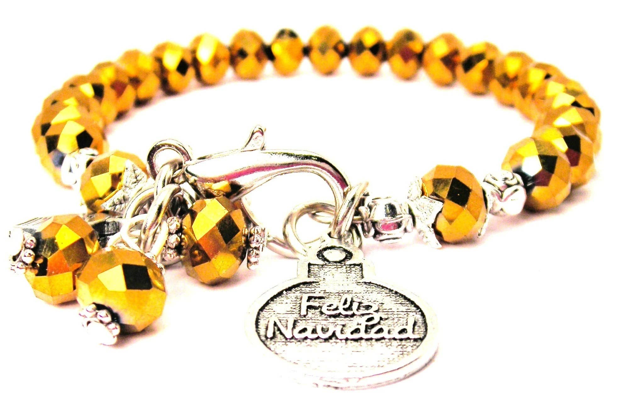 Chubby Chico Charms - Wholesale Charm/Dangle Bracelet - Feliz Navidad Merry Christmas Splash  Crystal Spanish0