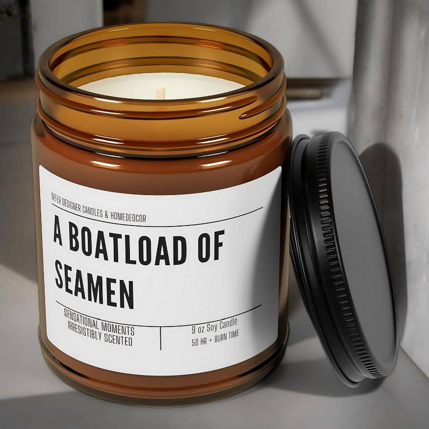 Nefer Designer Candles & Home Decor - Wholesale Jar/Filled Candle - A Boatload of Seamen | Playful Nautical Scented Soy Candle1